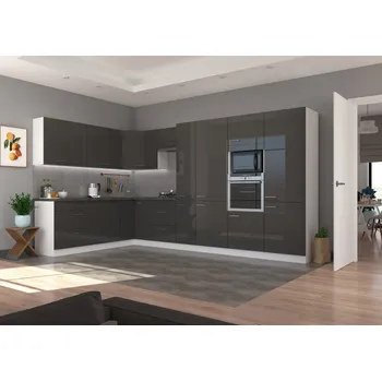 Stolarz Lempert Rohová kuchyňská sestava LARA 230×370 Zvolte barevné provedení: Grey lesk