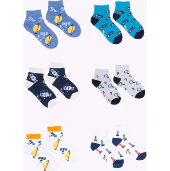 Dětské ponožky vzorované kotníkové SKA0023B 35-38 Mix barev