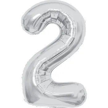 Set školních potřeb Balónek fóliový 85 cm stříbrný číslo 2