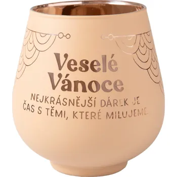 Party dekorace Zrcadlový svícen - Veselé Vánoce