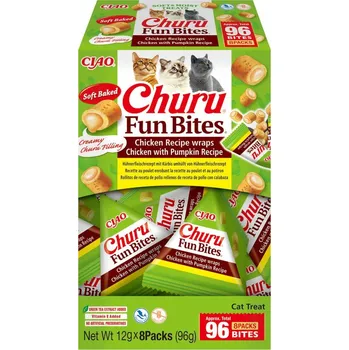 Pamlsek pro psa Cat Churu Fun Bites - Chicken Recipe wraps Chicken with Pumpkin Recipe 8x12g