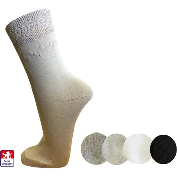 Dámské ponožky Ponožky dámské ozdobný lem 39-41 Černá