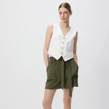 Dámské kraťasy Reserved - Kraťasy s vázáním - zelená - ST262-87X - ST262-87X-M