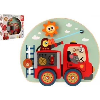 Hračka Edukační prkénko/labyrint hasiči dřevěný 29x25cm v krabici 30x28x6,5cm 12m+