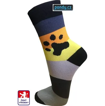 Dámské ponožky DESIGNOVÉ dámské ponožky PSÍ TLAPKA 37-38 Mix barev