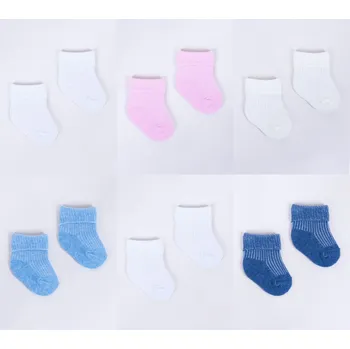 MIMI ponožky jemný ohrnutý lem SKA0009 6-9 měsíců Mix barev
