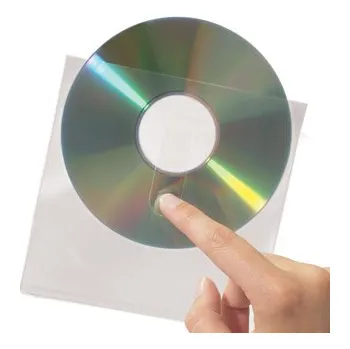 Set školních potřeb djois samolepicí kapsa na CD/DVD, 127 x 127 mm, transparentní, 10 ks