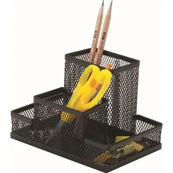 Dětské zboží DONAU stolní organizér Office Set, 153 x 103 x 100 mm, kov, černý