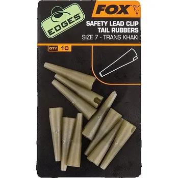 FOX Edges Lead Clip Tail Rubbers Velikost 7 Trans Khaki, 2 × 10 ks