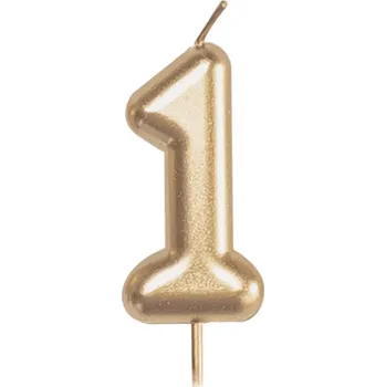 Party dekorace Svíčka dortová zlatá 5 cm číslo 1
