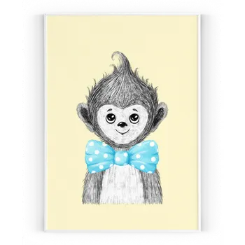 Plakát Plakát / Obraz Opička Pololesklý saténový papír A4 - 21 x 29,7 cm