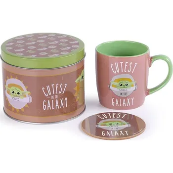 Dárkový set Star Wars- Mandalrorian v plechovce (hrnek + podtácek)