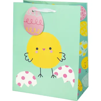 Party dekorace Dárková taška malá - Kuřátka (17,8 × 9,8 × 22,9 cm)