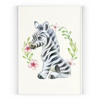 Plakát Plakát / Obraz Zebra A4 - 21 x 29,7 cm Tiskové plátno