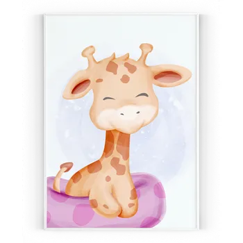 Plakát Plakát / Obraz Žirafa Pololesklý saténový papír A4 - 21 x 29,7 cm