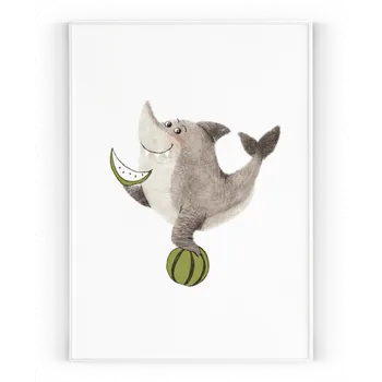 Plakát Plakát / Obraz Veselá zvířátka Pololesklý saténový papír A4 - 21 x 29,7 cm