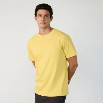 Pánské oblečení Reserved - Tričko regular fit se lnem - světle žlutá - 393BK-10X - 393BK-10X-XL