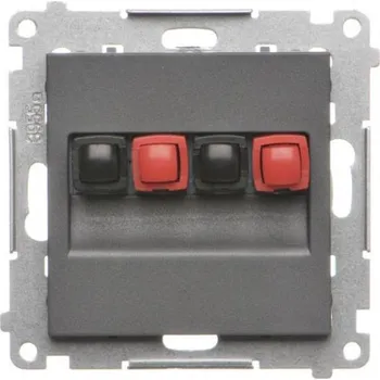 Elektrická zásuvka Zásuvka reproduktora Simon 55 2-násobná grafit matný