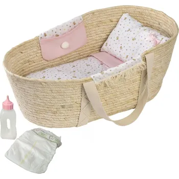Llorens 201 - Mojžíšův košík pro panenku s povlečením a s doplňky