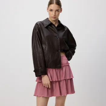 Dámská sukně Reserved - Mini sukně s volánky - pudrově růžová - 083DT-39X - 083DT-39X-XS