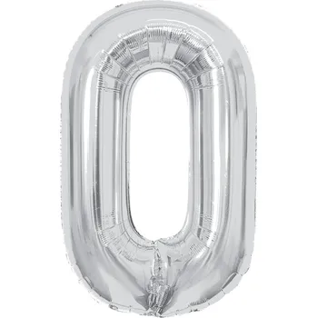 Set školních potřeb Balónek fóliový 85 cm stříbrný číslo 0