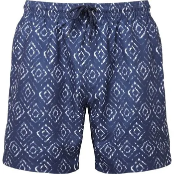 Pánské plavky WOMBAT® Pánské koupací šortky - Tmavě modrá / bílá / aztec | L
