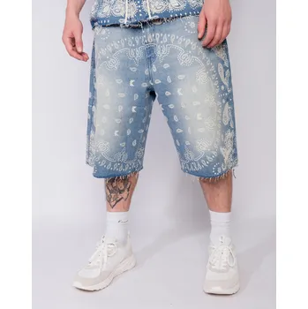 Pánské kraťasy Džínové Kraťasy - Kani Paisley Jorts - Blue velikosti kalhot 32