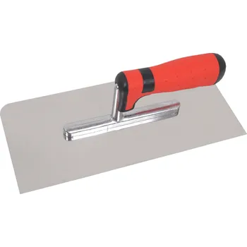Zdenické nářadí Hladítko nerezové, s pogumovanou rukojetí, hladké, 2 oblé rohy, 280×130 mm, profi