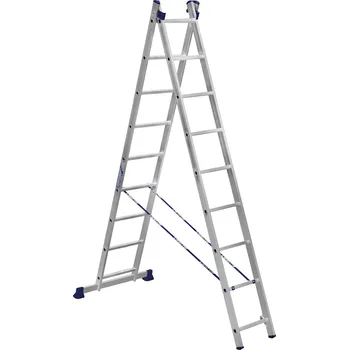 Žebřík Alumet Žebřík hliníkový dvoudílný počet příček 2x9