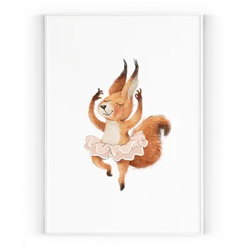 Plakát Plakát / Obraz Veselá zvířátka 30 x 40 cm Pololesklý saténový papír