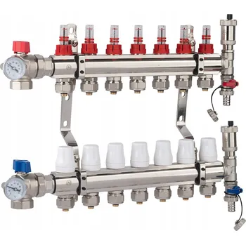 rozdělovač topení X-Home rozdělovač podlahového topení, 7 přípojek PEX, ventil K