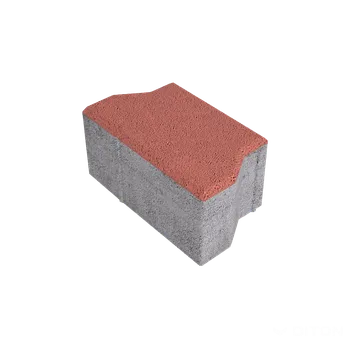 Venkovní dlažba Diton Dlažba betonová Íčko 80 mm poloviční červená (576)