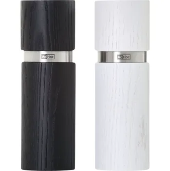 Mlýnek na koření AdHoc, Mlýnky na sůl a pepř Textura jasanové dřevo S černé a bílé - Formadore