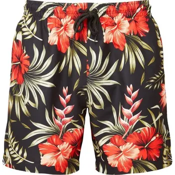 Pánské plavky WOMBAT® Pánské koupací šortky - Černá / červená | M