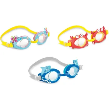 plyšák Plavecké brýle dětské PLAY zvířátka 3 druhy na kartě 20x15cm 3-8 let