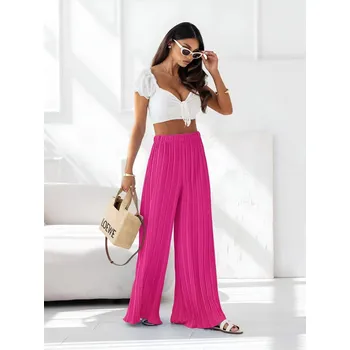 Dámské kalhoty Plisované kalhoty růžové Velikost: UNI: XS - XL