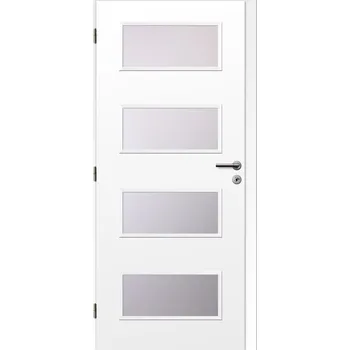 Interiérové dveře Solodoor Dveře fólie SMART 17 bílá 70 L oblá hrana boční sklo satinato