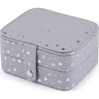 Šperkovnice Malá šperkovnice srdce 9x11x6 cm - 2 šedá stříbrná