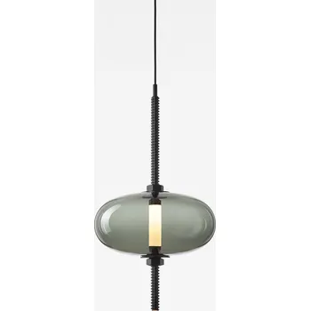 Brokis Designové LED závěsné svítidlo Under pressure most PC1390 Povrch Montury: Broušená champagne lak, Barva skla: Transparentní sklo, Baldachýn: Broušená bronz lak