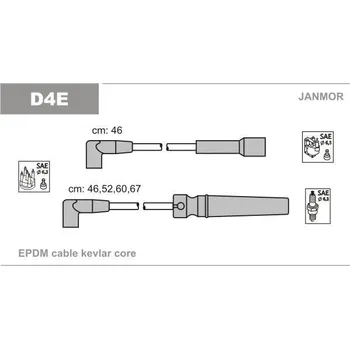 Zapalovací kabel JANMOR Sada kabelů pro zapalování JNM D4E