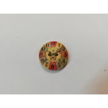 Knoflík Dřevěný knoflík lakovaný ciferník č.11