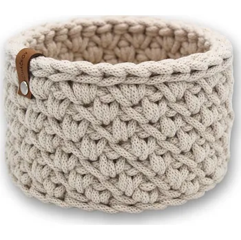 Úložný box Háčkov Kulatý háčkovaný košík - Claudia Barva: Červená