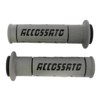 Řídítka ACCOSSATO Italy Gripy Accossato ve Street verzi s logem - s otvorem Barva: stříbrná/černá