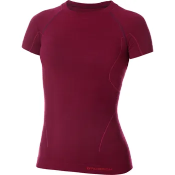 Dámské tričko Brubeck dámské tričko s krátkým rukávem Active wool plum Size: M