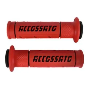 Řídítka ACCOSSATO Italy Gripy Accossato ve Street verzi s logem - s otvorem Barva: červeno-černá