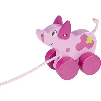 plyšák Dřevěné tahací prasátko