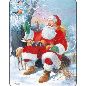 Puzzle Puzzle Santa a zvířátka