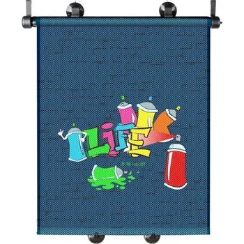 Stínítko do auta WALSER Roletka 43x52cm GRAFFITI, sada 2ks DO WA30292