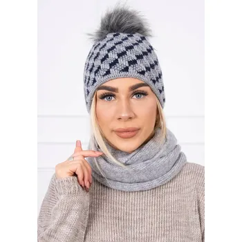 Čepice Kesi Dámská souprava K155 světle šedá Kesi modrá | šedá 3339716