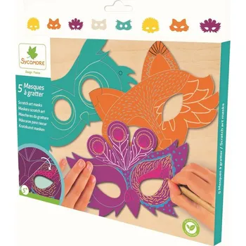 kreativní sada Scratch Art - vyškrabávání - zvířecí masky